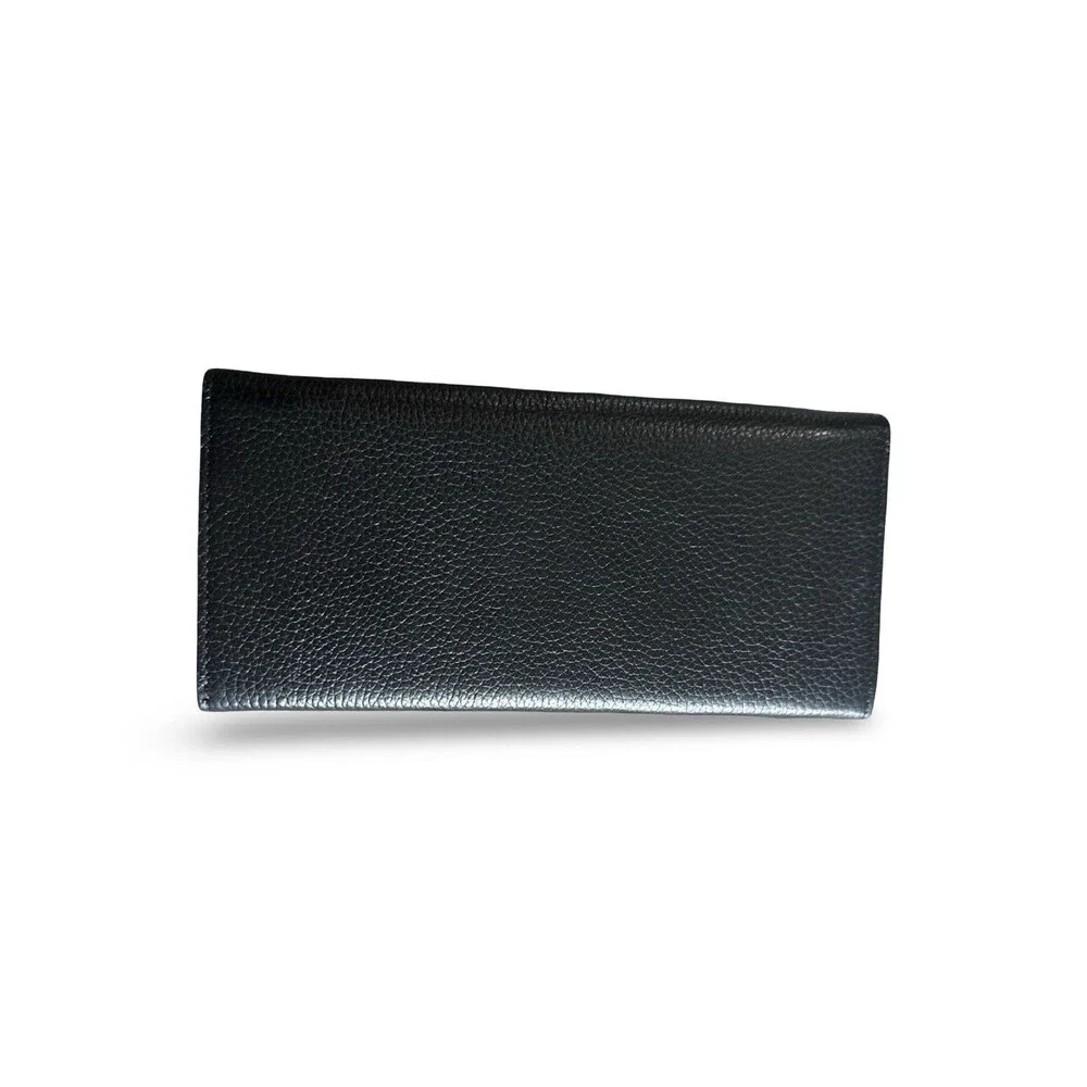 Dunhill Avorities LIKE NEW Authentic Black pebbled Wallet Silver Hardware
